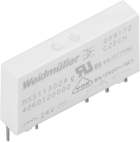 Weidmüller RSS113024F - Relé enchufable (24 V/CC, 6 A, 1 cambiador, 18 unidades)