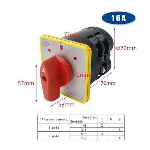 Interruptor de leva de 3 posiciones LW5-16A de doble potencia y selector giratorio 2P 2