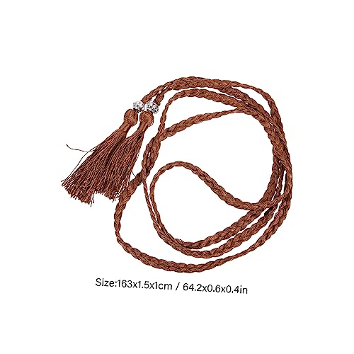 VALICLUD 5pcs Women Woven Waist Belts with Tassel Casual Decorative Waist Rope for Dresses Skirts Jeans Fashion Accessory in Multiple Colors2
