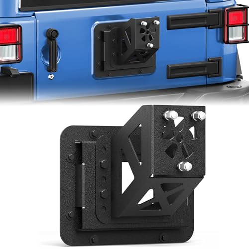 JK Tire Carrier for 2007-2018 Jeep Wrangler JK/JKU, Fits Up to 37' Spare Tire, Carbon Steel Mount with Anti-Rust E-Coat & Powder Coating