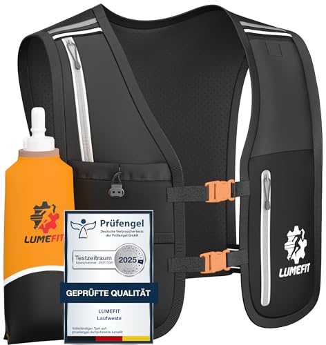 LUMEFIT Laufweste für Damen & Herren inkl. 500ml Trinkflasche -...