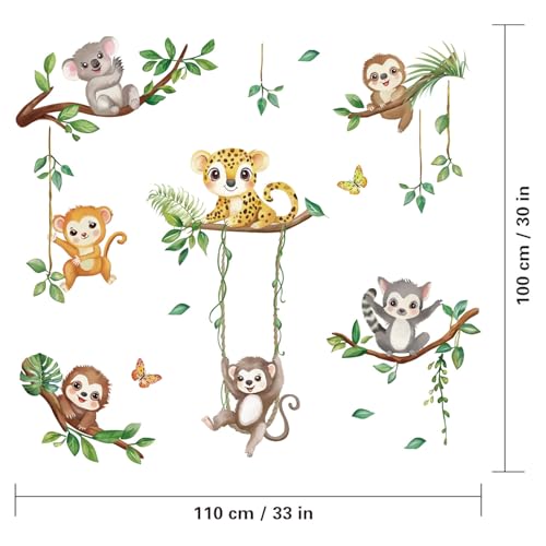 Vinilos decorativos de animales de la selva para pared miniatura 3