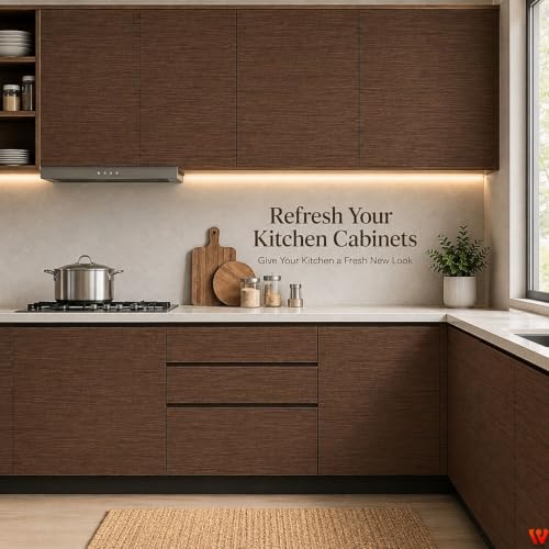 Image of WISDOM Wood Grain Wallpaper Peel and Stick Self-Adhesive Removable Waterproof Textured Thick Vinyl Contact Paper for Cabinet, Wall, Furniture, Countertop 12x78 in, Coffee Wood