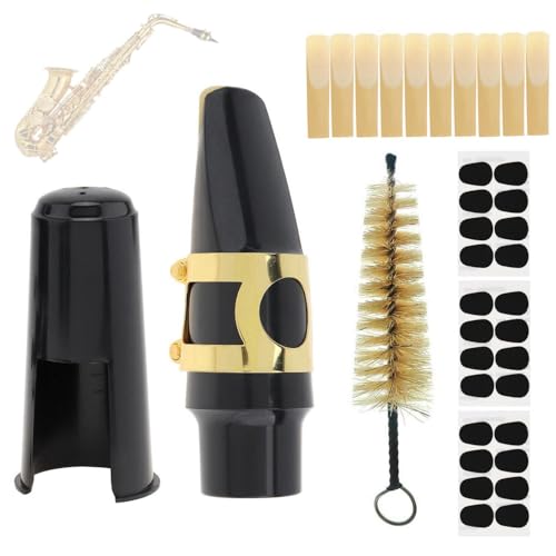 Alto Saxophone Mouthpiece Kit, Sax Mouthpiece Kit with Cap & Metal Ligature & 10 Reeds & 24 Cushions...