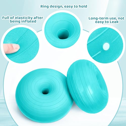 Image of Lewtemi 4 Pcs Flexible Seating for Classroom Elementary 20 Inch Yoga Ball Chair Inflatable Donut Ball Chair with Inflator for Kids Student Sensory Balance Office Exercise (Blue)