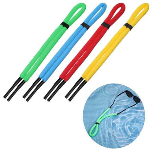Bewudy 4 Stück Brillenband Schwimmfähig, Verstellbarer Sportbrillenband Brillenband Wassersport Rutschfest Brillenbänder Verstellbare Brillenbänder Anti-Verlust Brillen Band Für Bootfahren Surfen