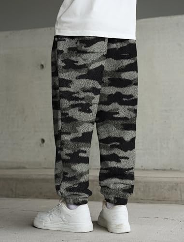 ZAFUL Mens Plush Fleece Pajama Pants Winter Cozy Flannel Feet Trouser with Pockets Microfleece Soft Sleep Lounge Bottoms4