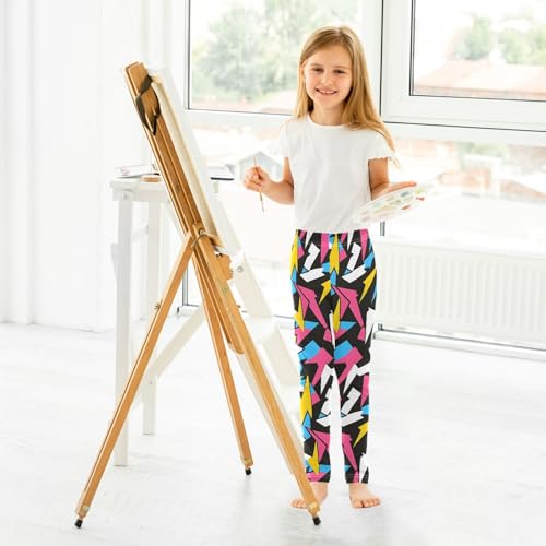 ALAZA Girls' Leggings Children's Yoga Pants Skinny Printed Dance Lightning Comfortable 4T4