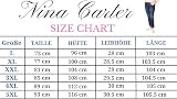Nina Carter Damskie spodnie dżinsowe, duże rozmiary, ze stretchu, plus size, dżinsy UsedLook, Niebieski (P102-1), L Duże rozmiary