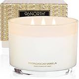 96NORTH Luxury Soy Vanilla Candles | Aesthetic Large 3 Wick | All Natural Long Lasting Candles for...