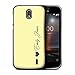 Produktbild Stuff4® Personalisiert Individuell Pastell Töne Hülle für Nokia 1 2018 / Gelbes Herz Design/Initiale/Name/Text Schutzhülle/Case/Etui