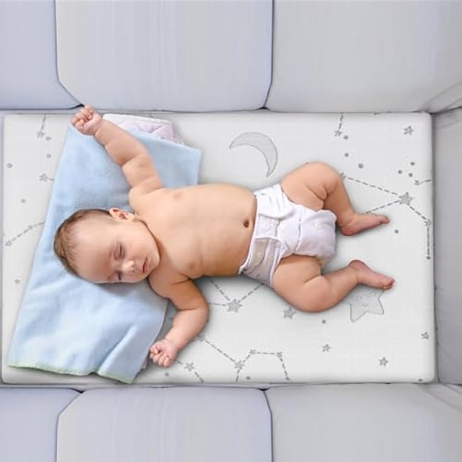 YENING Pack and Play Mattress Topper Baby Pack N Play Mattresses for Playpen and Playard with Washable Cover 38x26x1, 1 Pack Firm Foam