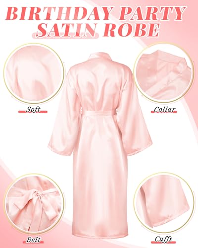 Image of Xtinmee 6 /12 Pcs Women's Long Satin Robes Full Length Sleepwear Silky Bath Robe Kimono Dressing for Wedding Birthday Party