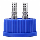 Sxhlseller GL45 Sicherheits-Zuführkappe, 304 Edelstahl GL45 Mobile-Phase-Kappe mit 2 Anschlüssen, 8–10 Mm Durchmesser für Laborreagenzflasche