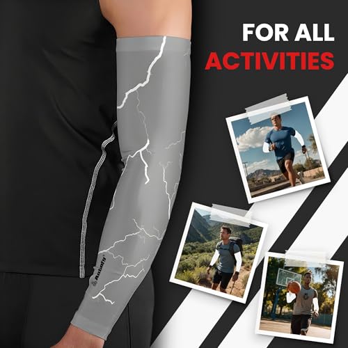 Image of Autofy Active-Fit 240 GSM Printed Outdoor Indoor Use Unisex Arm Sleeves with UV Tan Protection & Compression Cooling Effect for Men Women Kids