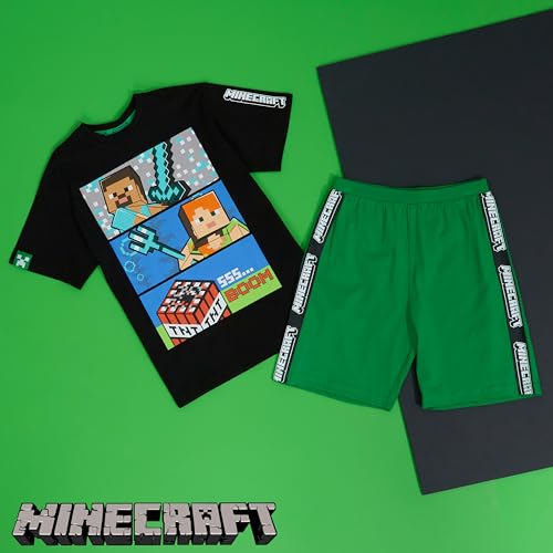 Minecraft Boys Short Pyjamas Set, Comfy Cotton Lounge Wear - Gifts for Gamers2