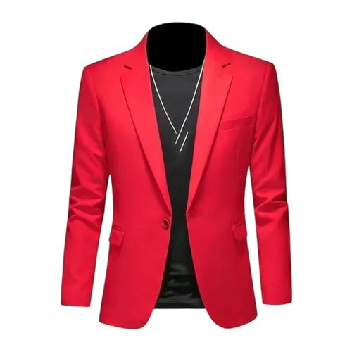 Men's Oversized Suit Jacket Slim-Fit Solid Color Wedding and Party Jacket