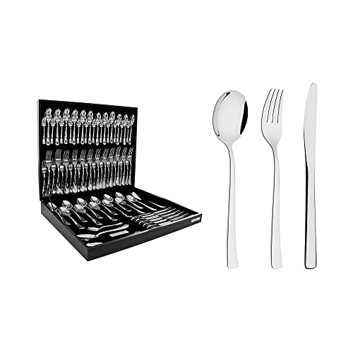 Faqueiro Tramontina Berlin Brilho em Aço Inox com Estojo de Madeira 76 Peças