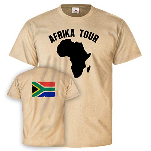T-shirt Afrika Tour Vacances beige en taille L avec motif continental