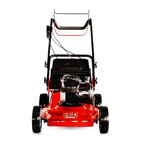Image of RBD Petrol Power Lawn Mower with Rear Roller - 6HP 4-Stroke Heavy Duty Grass Cutting Machine with Rotary Grass Cutter Blade for Lawn, Garden & Farm Use, Smooth & Efficient Trimming, (20-Inches)