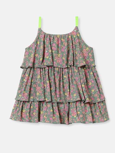 Image of Nautinati Baby Girls Strap Sleeve Fit & Flare Frock | Age 0-3 Years