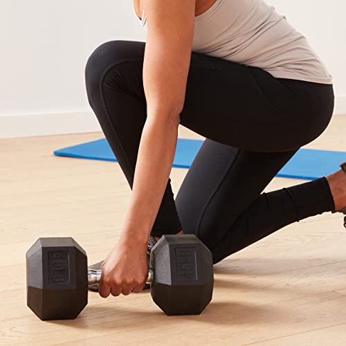 Image of Amazon Basics Rubber Hex Dumbbell Hand Weight