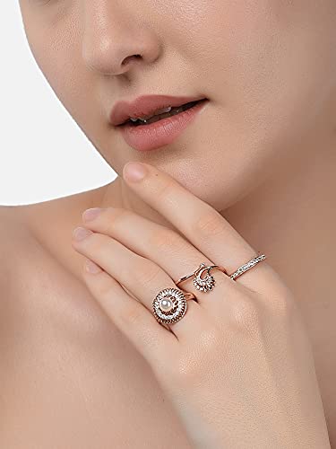 3 CZ Brass Rings Set for Women