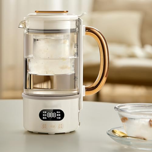 Hervidor Multiusos, Olla eléctrica de 0,6 l, Temperatura Ajustable, sartén Antiadherente de cerámica esmaltada, Pantalla táctil Digital con Escala de Nivel de Agua.