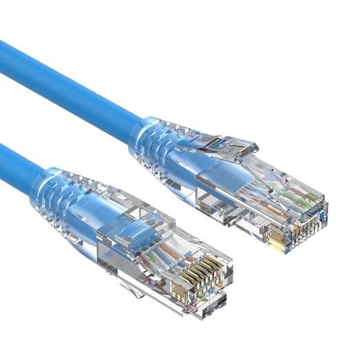 Jainendra Tech Cat6 Ethernet Patch Cable Slim, Pure Copper LAN Cable 550MHz 10Gbps, Flexible & Space-Saving Network Cable for Patch Panel, Blue, 15 m (49.2 ft)
