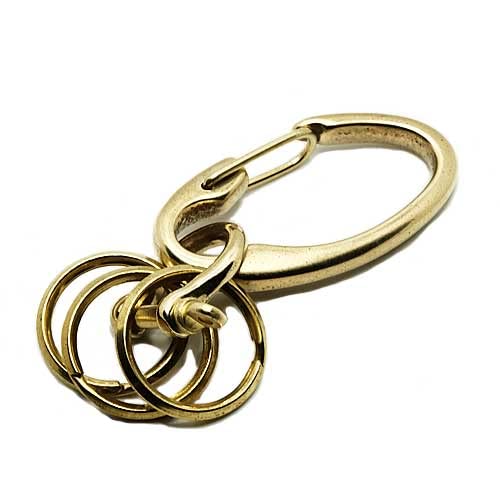 Amazon.co.jp: [BRASS STORE] オール真鍮製 カラビナキーリング