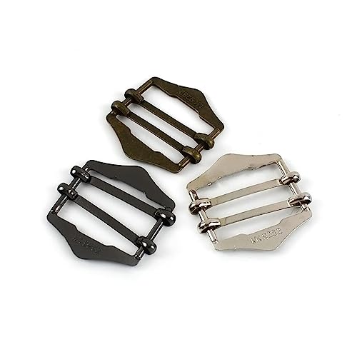 KUARWDVF Hebillas deslizantes de ajuste metálicas, 10 Uds Hebilla Deslizante De Metal 20/25/30mm Cierre Doble Pasador Ajustador Mochila Correa Cinturón Costura(Black,30mm)