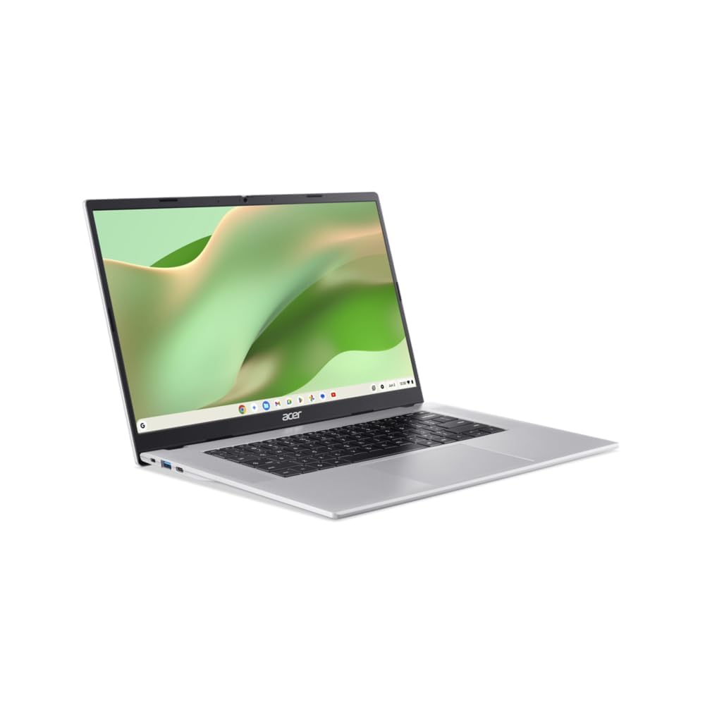 Acer Chromebook 315 CB315-8H - Ordenador Portátil 15,6" FullHD (MediaTek Kompanio 540, 4GB RAM, e-MMC 64, ChromeOS) Plata, QWERTY + 3 Meses de Google AI Pro con Gemini Pro y 5TB de Almacenamiento