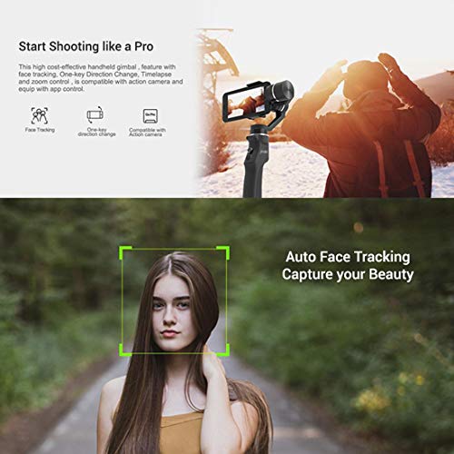 Image of Xmate Cruise 3 Axis Handheld Smartphone Gimbal (Black) |Object Tracking | with Zoom Capability |Video Edit & Share Support | 8 Hours Battery Life