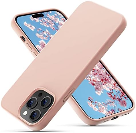 OitiYaa Silicone Case Compatible with iPhone 14 Pro Max Case 6.7 Inch, Soft Ultra Slim Protective Shockproof Liquid Silicone Phone Case with Anti-Scratch Microfiber Lining,Stone