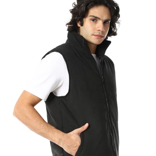 Andora Basic Turtle Neck Bomber Vest Black_3XL