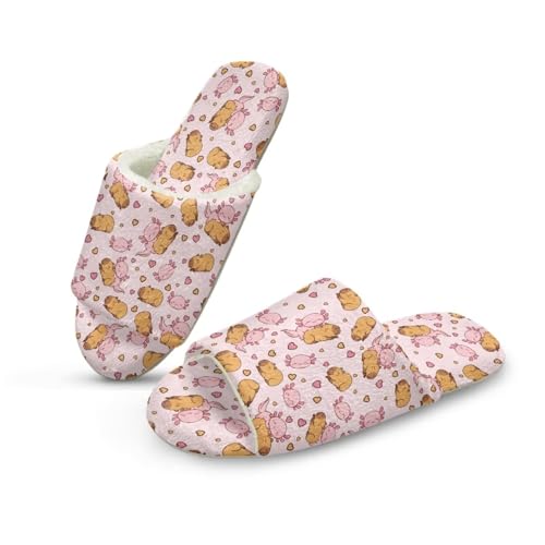 chaqlin Women's Indoor Slippers Cute Fuzzy House Slippers for Women Open Toe Slide for Ladies Bedroom Shoes