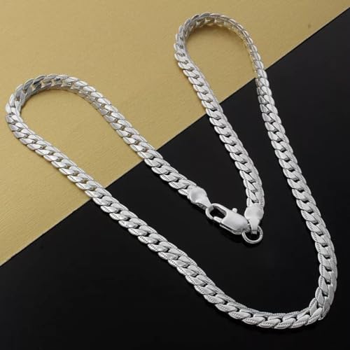 Collier latéral en argent 5mm chaîne robuste qui ne s'emmêle pas