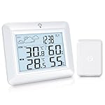 Urageuxy Estación meteorológica inalámbrica con se...: 【Monitoreo en tiempo real integrado】La estación meteorológica inalámbrica con sensor exterior mide la temperatura, la humedad y el tiempo en tiempo real. Muestra la temperatura interior (0 °C a 60 °C), la temperatura exterior (-40 °C a 60 °C) y la hu...