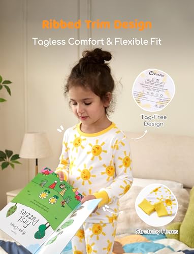 Image of PATPAT Bamboo Viscose Pajama Sets for Toddler Boys & Girls Baby Kids, Ultra-soft Snug fit Pjs Sleepers for Birthday Holiday