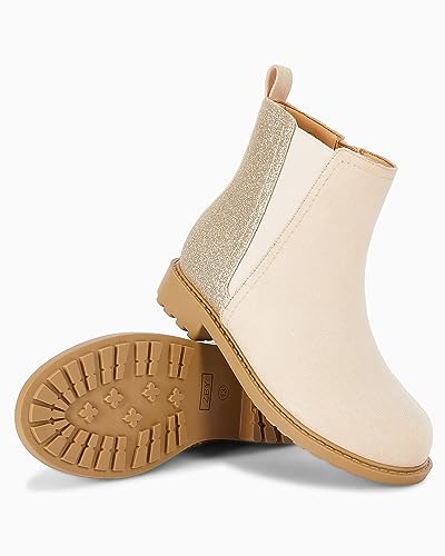 Coutgo Girls Glitter Ankle Boots Side Zipper Comfortable Chelsea Dress Booties for Toddler/Little Kid/Big Kids4