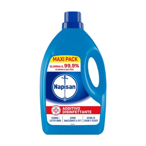 Napisan Additivo Disinfettante Lavatrice, Confezione da 2.2 Litri di Additivo Liquido per Lavatrice, Contro i Batteri e i Cattivi Odori