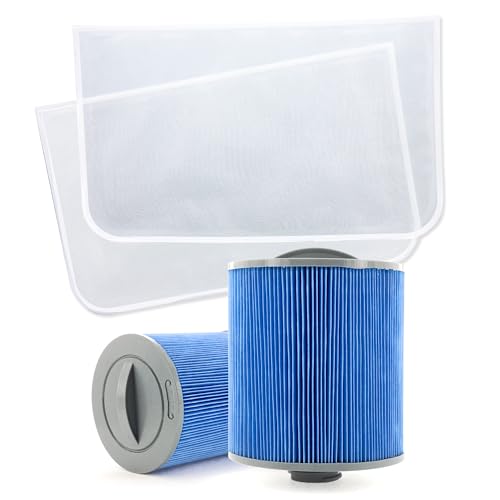 CANADIAN SPA CO. Glacier Filterset 2er Pack, 2X Glacier Silverstream Filterkartuschen und 2X Glacier Vorfilter, mit Silberionen, Whirlpool Filter Set