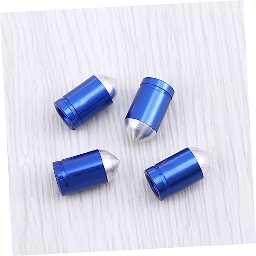 Gatuida 12pcs Tapas de Válvula de Neumático de Aleación de Aluminio Estilo Francés Azul para Bicicletas miniatura 2