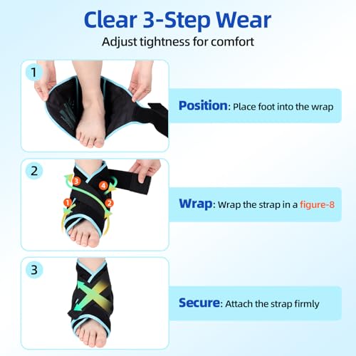 Image of Comfytemp Ankle Foot Ice Pack Wrap for Plantar Fasciitis Relief, Heel Pain, Swelling, Achilles Tendonitis, Heel Spur, Sprain, Hot Cold Compress, Women Men Gift for Mom Dad, FSA Eligible HSA, 1 Pack