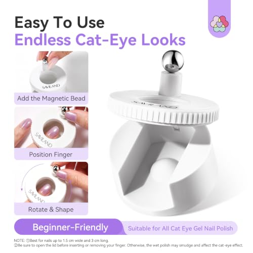 Image of SAVILAND Automatic Cat Eye Magnet for Cat Eye Gel Nail Polish White