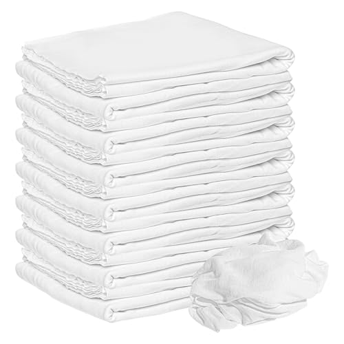 Nabob Wipers New Lint Free Cloth (3 Pack) - 100% Cotton Cleaning Rags Exact Cut - Premium White Rags for Cleaning House - White Rags for Dusting Staining Polishing Painting 18x18