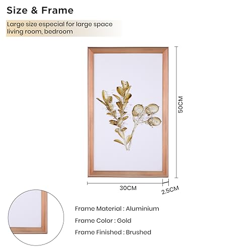 Image of Amazon Brand - Umi Framed Flower Botanical Wall Art For Wall Decoration Flower Painting with Crystal Diamonds Wall Hanging Esthetic Wall Painting For Living Room Bedroom Housewarming Gift - 30x50cm