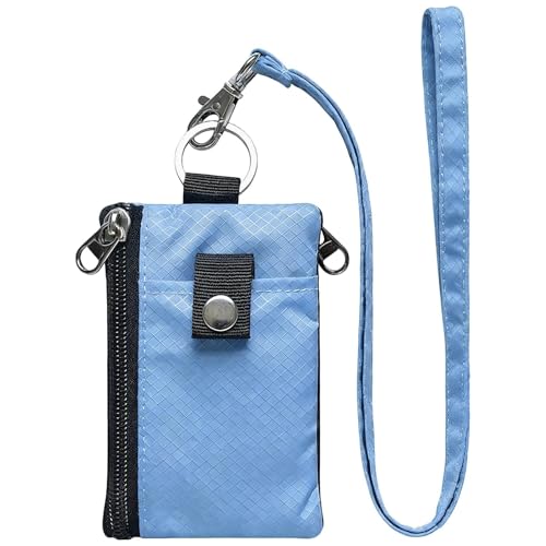 HUILATE Brustbeutel Brusttasche Herren Dame mit RFID-Schutz Reisegeldbeutel Mini Wasserdicht Umhängebeutel Zur Aufbewahrung von Pass, Kreditkarten und Münzen Geeignet(Hellblau)