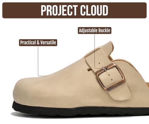 Image of 100% Genuine Leather Slip-on Footbed Clogs for Women - Fall Shoes for Women