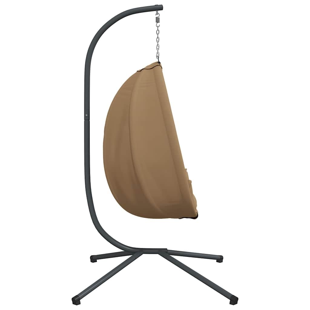 Genérico Silla Colgante Huevo con Soporte Tela y Acero Gris Taupe,Casa y jardín,Jardín,Artículos de Exterior,Balancines de jardín-4007410